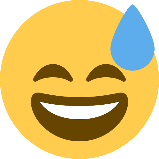 Grinning Face with Sweat, the previous design