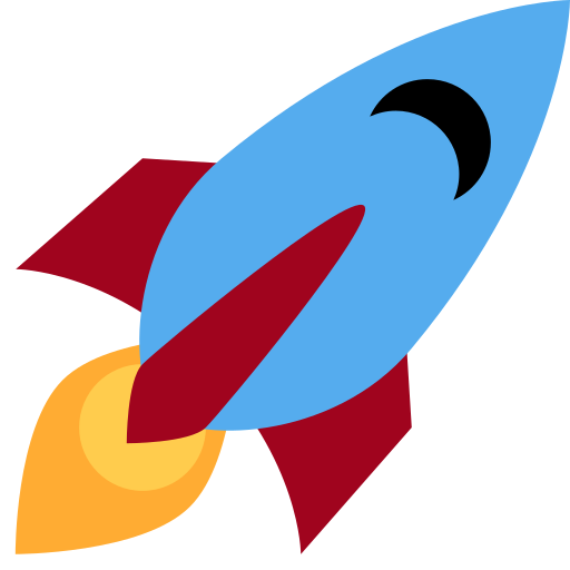 Rocket as drawn by Twitter / X in Twemoji 2.0