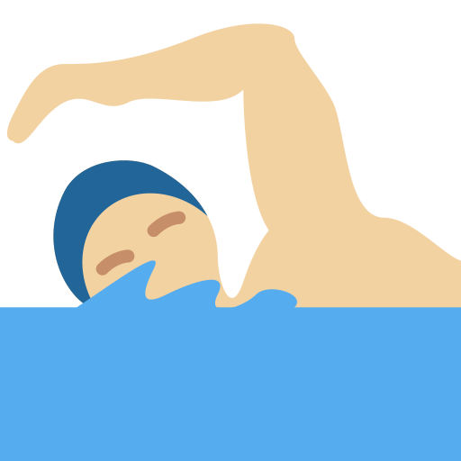 Person Swimming: Medium-Light Skin Tone, the previous design