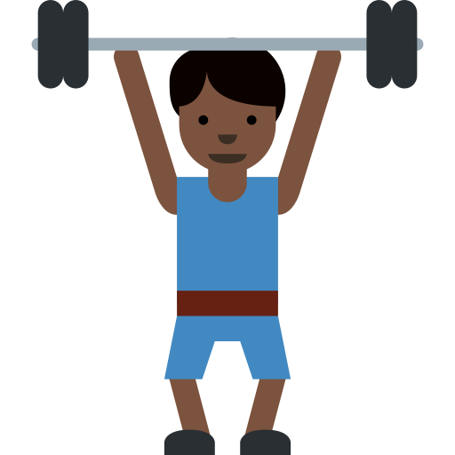 Person Lifting Weights: Dark Skin Tone, the previous design