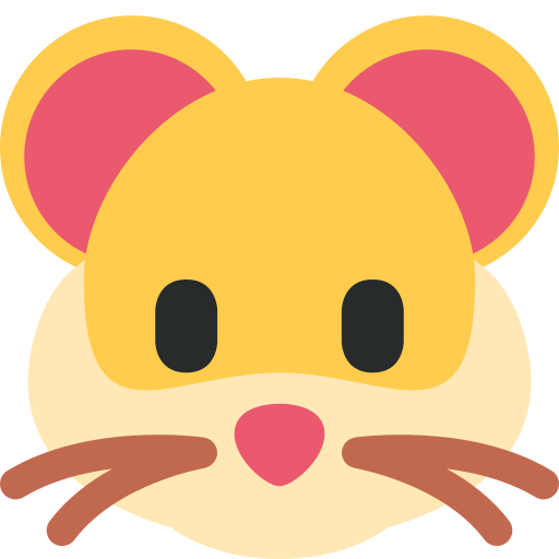 Hamster as drawn by Twitter / X in Twemoji 2.1.2