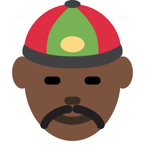 Person with Skullcap: Dark Skin Tone, the previous design