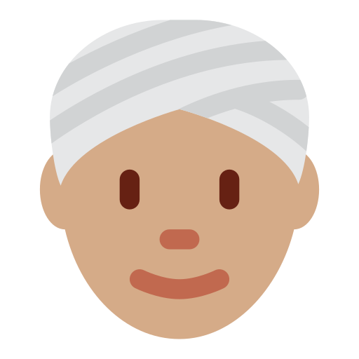 Person Wearing Turban: Medium Skin Tone, the previous design