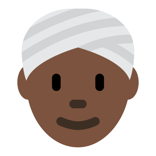 Person Wearing Turban: Dark Skin Tone, the previous design