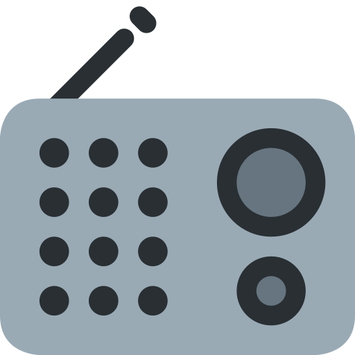 Radio as drawn by Twitter / X in Twemoji 2.1.2