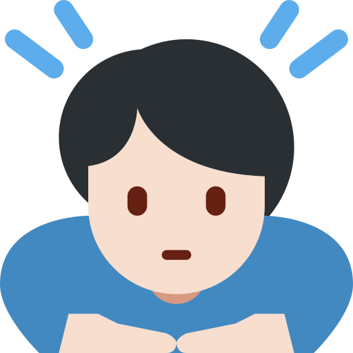 Person Bowing: Light Skin Tone, the previous design