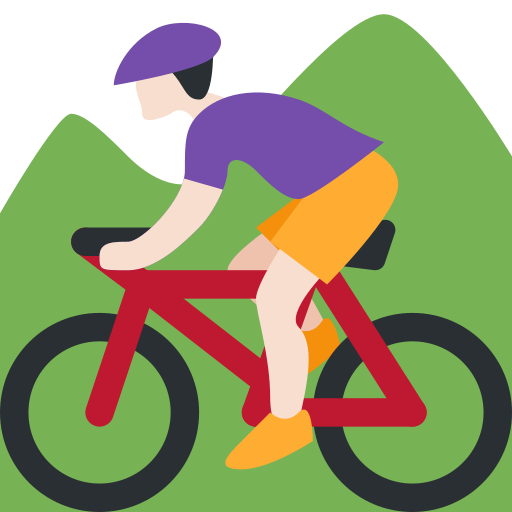 Person Mountain Biking: Light Skin Tone, the previous design