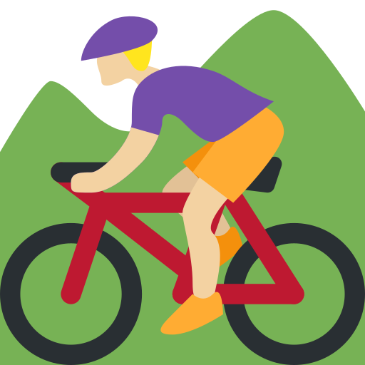 Person Mountain Biking: Medium-Light Skin Tone, the previous design