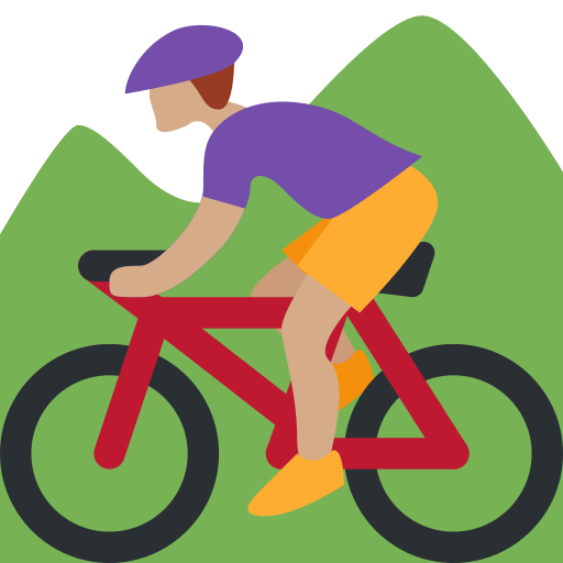 Person Mountain Biking: Medium Skin Tone, the previous design