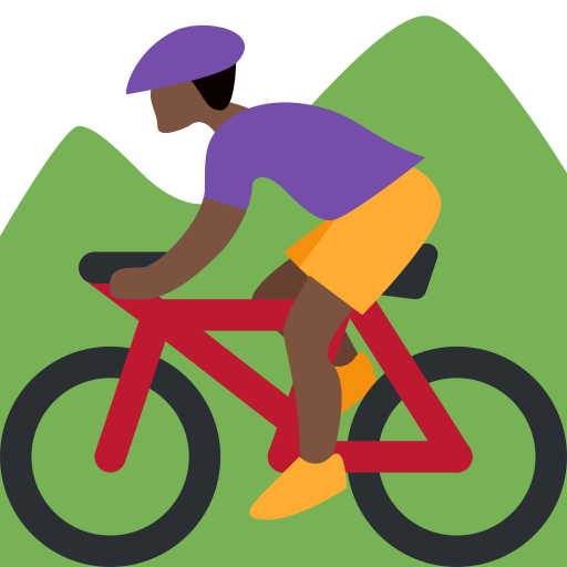 Person Mountain Biking: Dark Skin Tone, the previous design