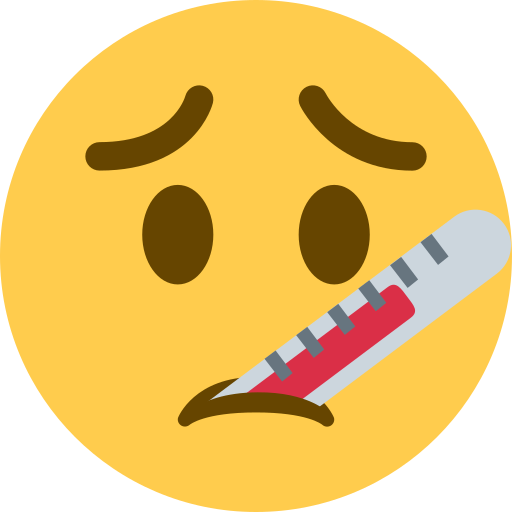 Face with Thermometer as drawn by Twitter / X in Twemoji 2.1.2