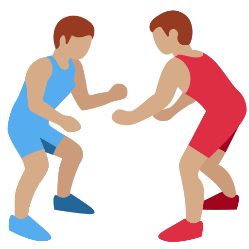 People Wrestling: Medium Skin Tone, the previous design