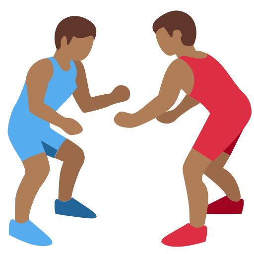 People Wrestling: Medium-Dark Skin Tone, the previous design