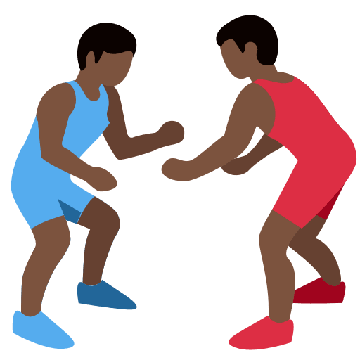 People Wrestling: Dark Skin Tone, the previous design