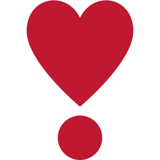 Punto Esclamativo a Cuore as drawn by Twitter / X in Twemoji 2.1.2