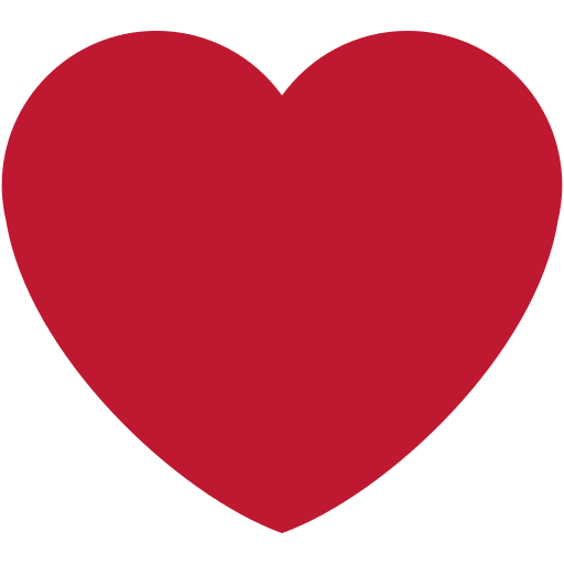 Rotes Herz as drawn by Twitter / X in Twemoji 2.1.2