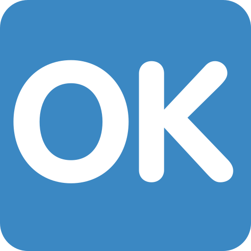 Bouton OK as drawn by Twitter / X in Twemoji 2.1