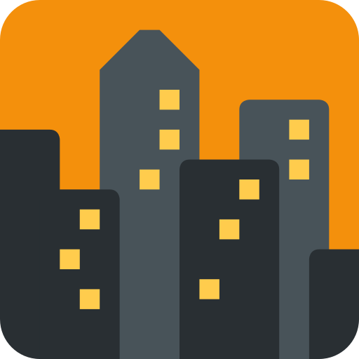Cityscape at Dusk as drawn by Twitter / X in Twemoji 2.1