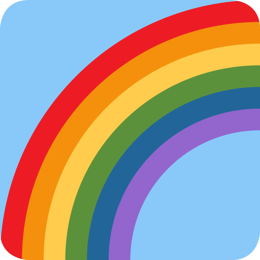 Rainbow as drawn by Twitter / X in Twemoji 2.1