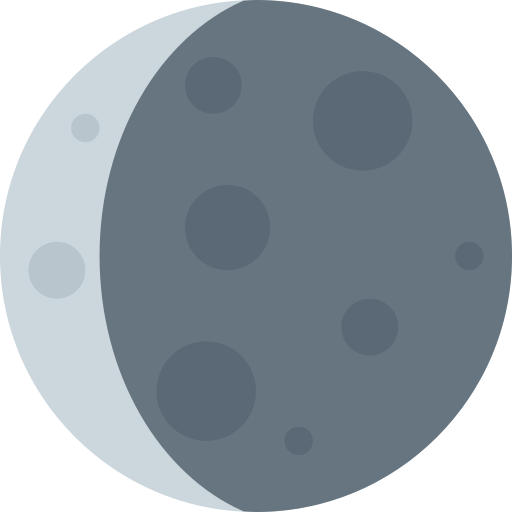 Waning Crescent Moon as drawn by Twitter / X in Twemoji 2.1