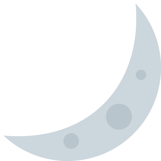 Crescent Moon as drawn by Twitter / X in Twemoji 2.1