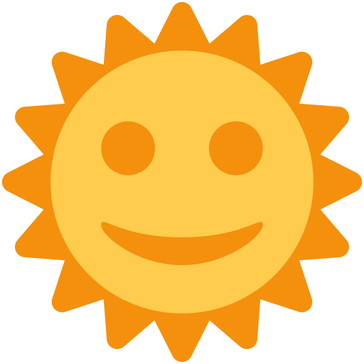 Faccina Sole as drawn by Twitter / X in Twemoji 2.1