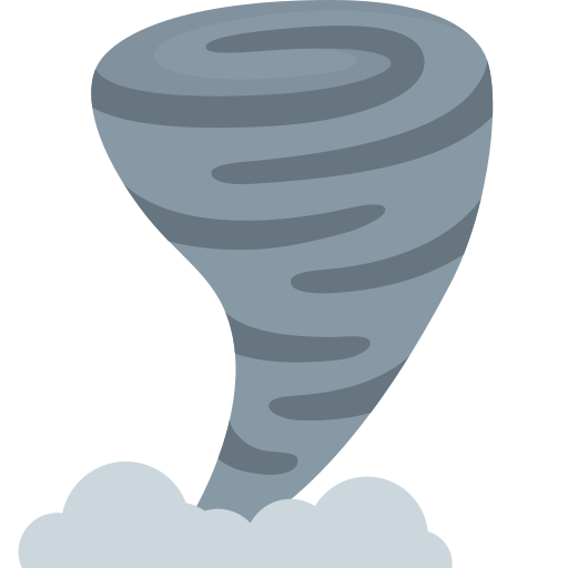 Tornado as drawn by Twitter / X in Twemoji 2.1