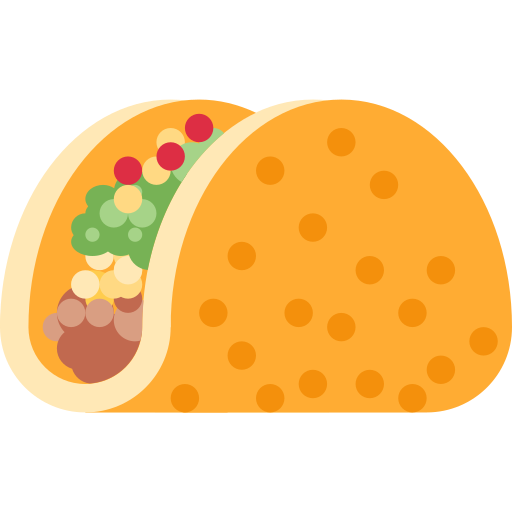 Taco as drawn by Twitter / X in Twemoji 2.1