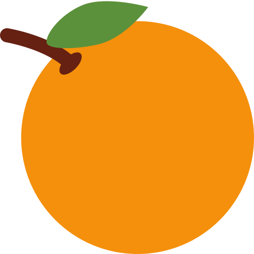 Tangerine as drawn by Twitter / X in Twemoji 2.1