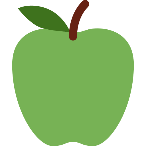 Green Apple as drawn by Twitter / X in Twemoji 2.1