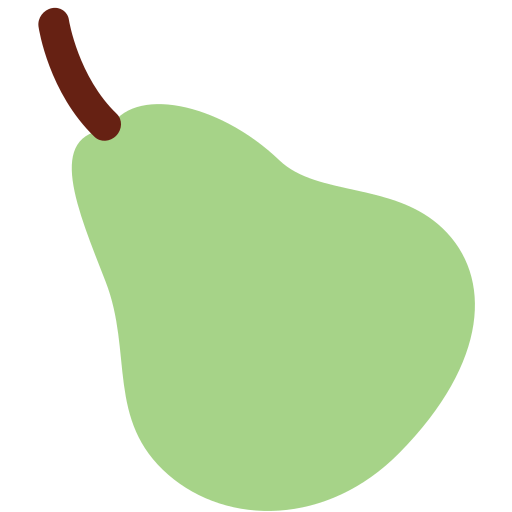 Pear as drawn by Twitter / X in Twemoji 2.1