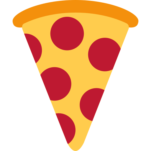 Pizza as drawn by Twitter / X in Twemoji 2.1