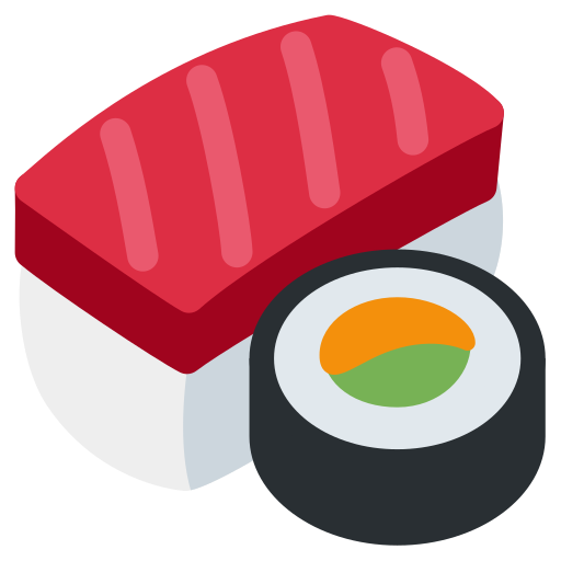 Sushi as drawn by Twitter / X in Twemoji 2.1