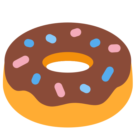 Doughnut as drawn by Twitter / X in Twemoji 2.1