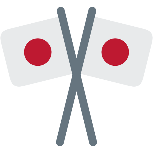 Bandiere Del Giappone Incrociate as drawn by Twitter / X in Twemoji 2.1