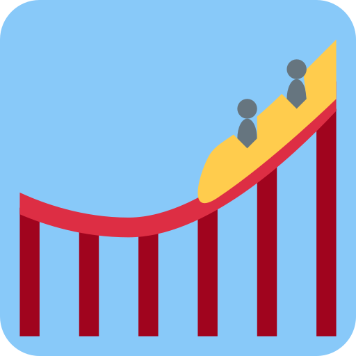 Achterbahn as drawn by Twitter / X in Twemoji 2.1