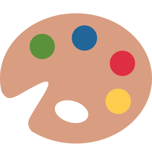 Artist Palette as drawn by Twitter / X in Twemoji 2.1