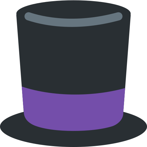 Top Hat as drawn by Twitter / X in Twemoji 2.1