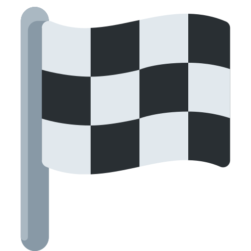 Chequered Flag as drawn by Twitter / X in Twemoji 2.1