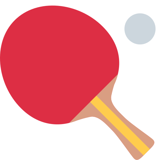 Ping Pong as drawn by Twitter / X in Twemoji 2.1