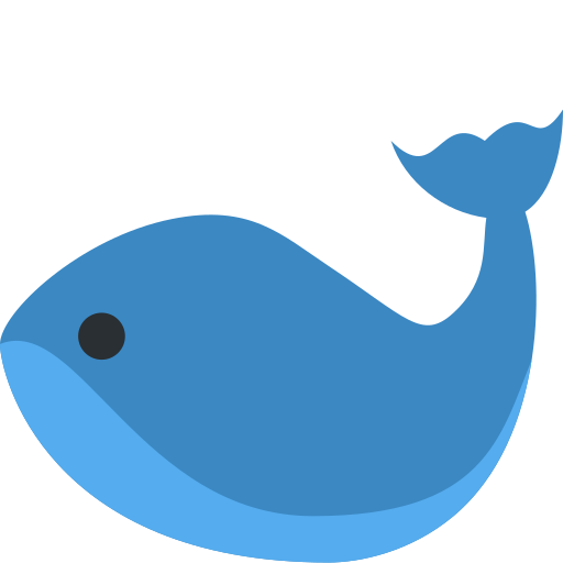 Whale as drawn by Twitter / X in Twemoji 2.1
