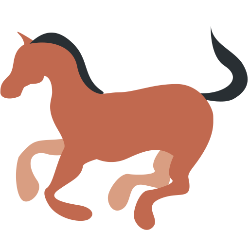 Horse as drawn by Twitter / X in Twemoji 2.1