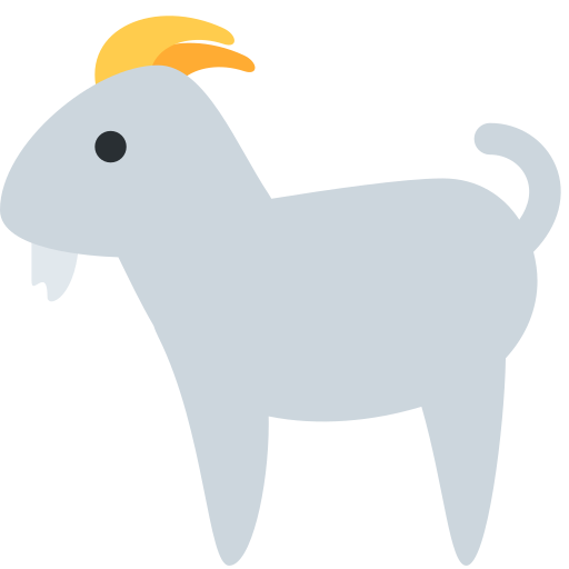 Goat as drawn by Twitter / X in Twemoji 2.1