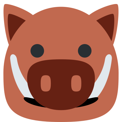 Boar as drawn by Twitter / X in Twemoji 2.1