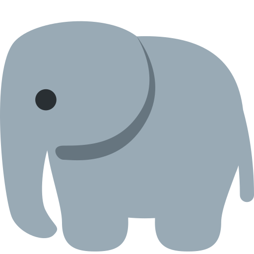 Elephant as drawn by Twitter / X in Twemoji 2.1