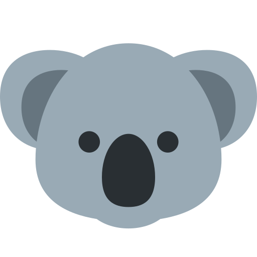 Koala as drawn by Twitter / X in Twemoji 2.1
