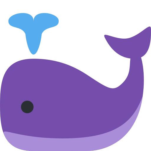 Spouting Whale as drawn by Twitter / X in Twemoji 2.1