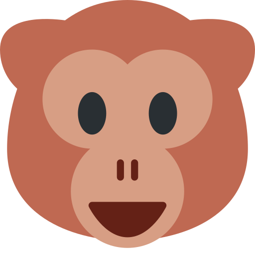 وجه قرد as drawn by Twitter / X in Twemoji 2.1
