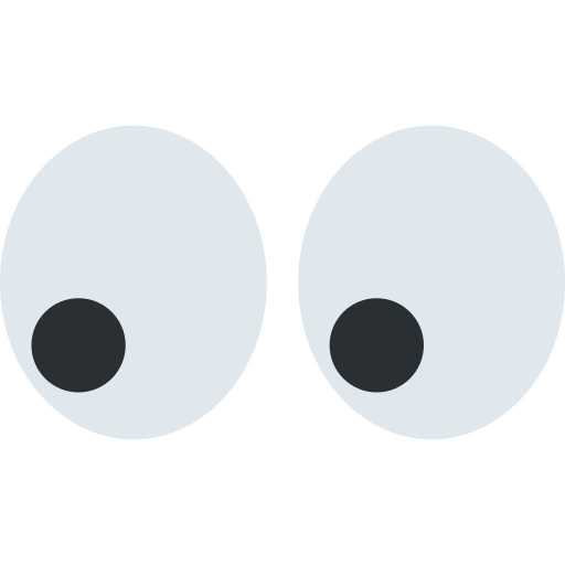 Eyes as drawn by Twitter / X in Twemoji 2.1