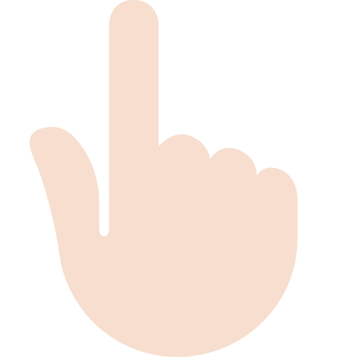 Backhand Index Pointing up: Light Skin Tone as drawn by Twitter / X in Twemoji 2.1